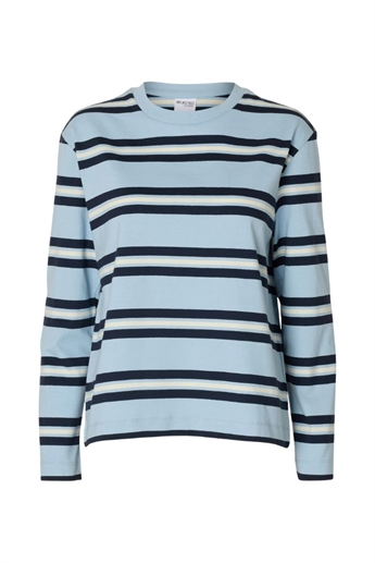 Boxy Long Sleeve Tee, Cashmere Blue/Dark Sapphire
